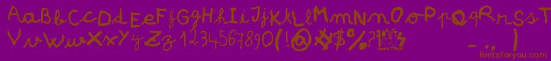pree school Font – Brown Fonts on Purple Background