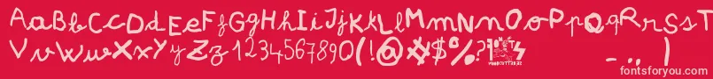 pree school Font – Pink Fonts on Red Background