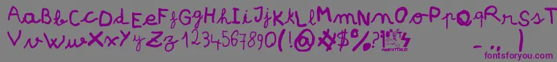 Шрифт pree school – фиолетовые шрифты на сером фоне