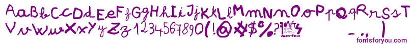 pree school Font – Purple Fonts on White Background