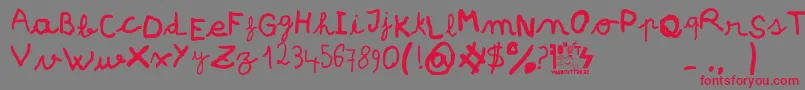pree school Font – Red Fonts on Gray Background