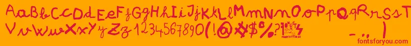 pree school Font – Red Fonts on Orange Background