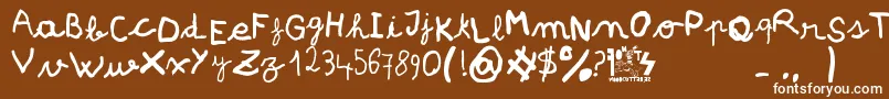 pree school Font – White Fonts on Brown Background