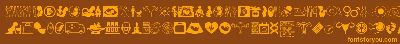 Pregnancy Font – Orange Fonts on Brown Background