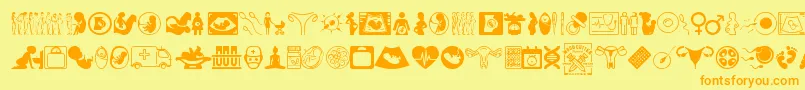 Pregnancy Font – Orange Fonts on Yellow Background