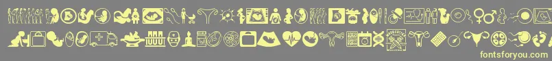 Pregnancy Font – Yellow Fonts on Gray Background