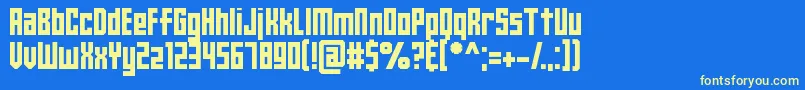 premier 2019 Font – Yellow Fonts on Blue Background