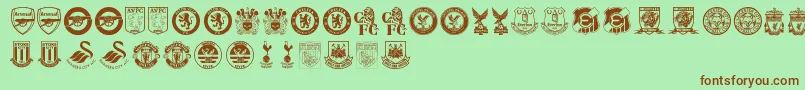 Czcionka Premier League – brązowe czcionki na zielonym tle