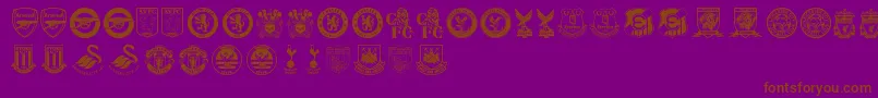 Czcionka Premier League – brązowe czcionki na fioletowym tle