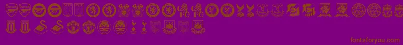 Fonte Premier League – fontes marrons em um fundo roxo