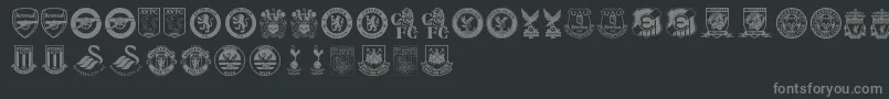 Premier League-fontti – harmaat kirjasimet mustalla taustalla