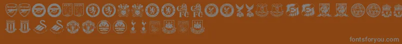 Premier League-fontti – harmaat kirjasimet ruskealla taustalla