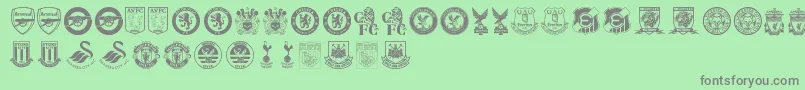 Fonte Premier League – fontes cinzas em um fundo verde