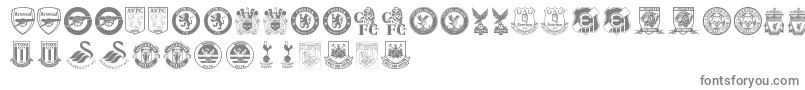 Premier League-fontti – harmaat kirjasimet valkoisella taustalla