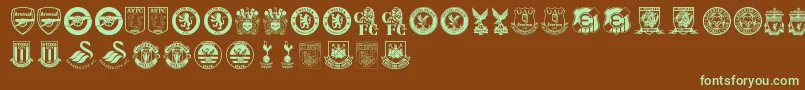 Premier League-fontti – vihreät fontit ruskealla taustalla