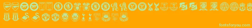 Premier League Font – Green Fonts on Orange Background