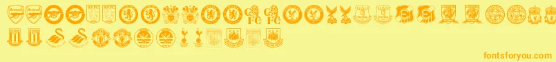 Premier League Font – Orange Fonts on Yellow Background