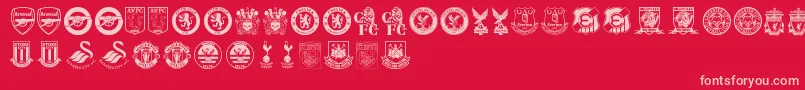 Premier League Font – Pink Fonts on Red Background