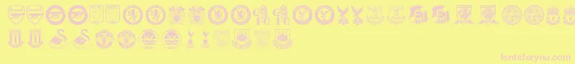 Premier League-fontti – vaaleanpunaiset fontit keltaisella taustalla