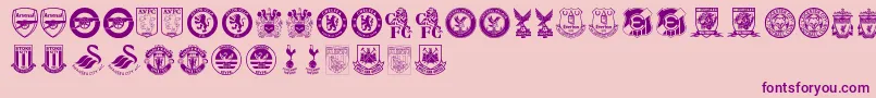 Fonte Premier League – fontes roxas em um fundo rosa