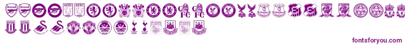 Premier League-Schriftart – Violette Schriften