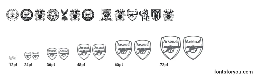 Größen der Schriftart Premier League