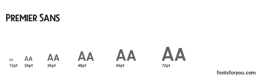 Размеры шрифта Premier Sans