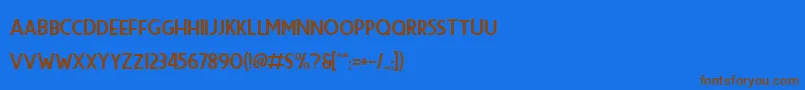 Premier Sans Font – Brown Fonts on Blue Background