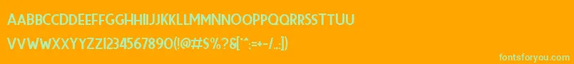Premier Sans Font – Green Fonts on Orange Background