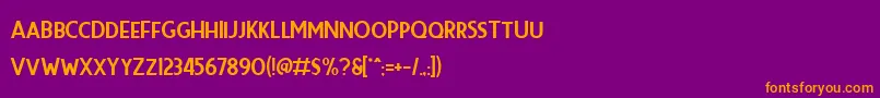 Premier Sans Font – Orange Fonts on Purple Background