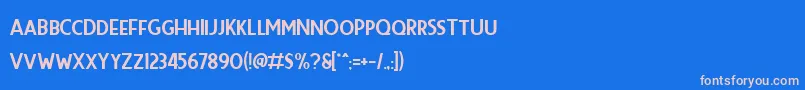 Premier Sans Font – Pink Fonts on Blue Background
