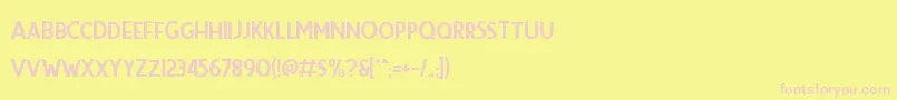 フォントPremier Sans – ピンクのフォント、黄色の背景