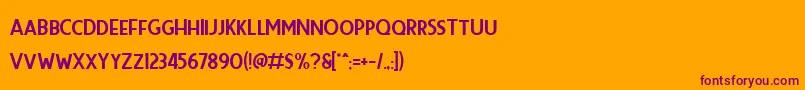 Premier Sans Font – Purple Fonts on Orange Background