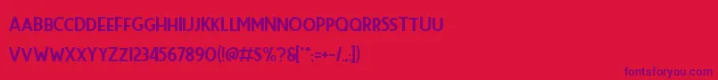 Premier Sans Font – Purple Fonts on Red Background