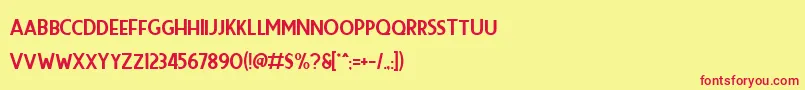 フォントPremier Sans – 赤い文字の黄色い背景