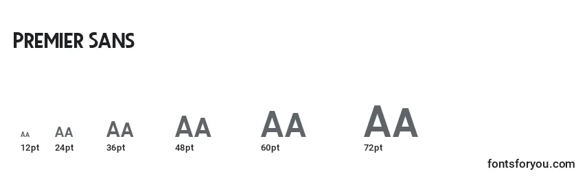 Размеры шрифта Premier Sans (137288)
