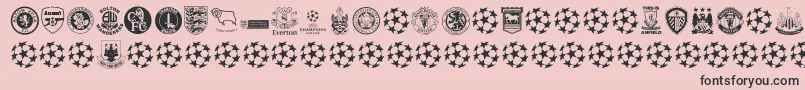 Fonte Premiership – fontes pretas em um fundo rosa