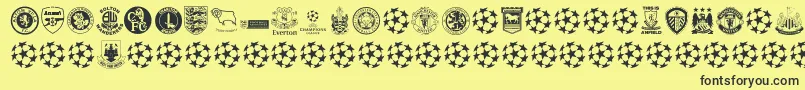 Czcionka Premiership – czarne czcionki na żółtym tle