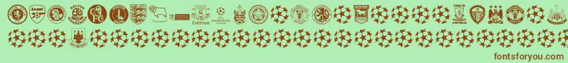 フォントPremiership – 緑の背景に茶色のフォント