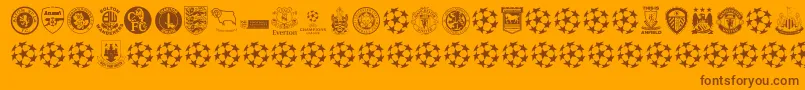 Premiership Font – Brown Fonts on Orange Background