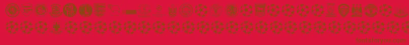 fuente Premiership – Fuentes Marrones Sobre Fondo Rojo