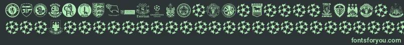 Premiership-Schriftart – Grüne Schriften auf schwarzem Hintergrund