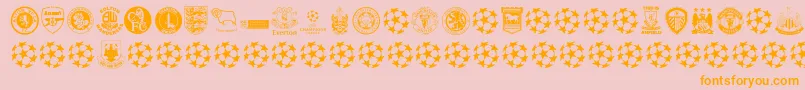 Premiership Font – Orange Fonts on Pink Background