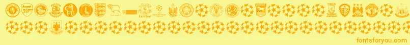 Premiership Font – Orange Fonts on Yellow Background