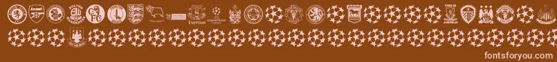 Premiership Font – Pink Fonts on Brown Background