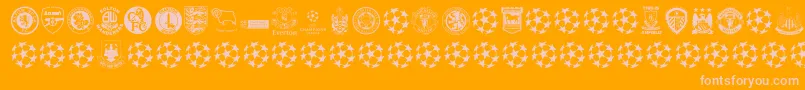 Premiership Font – Pink Fonts on Orange Background