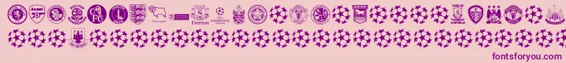 Premiership-fontti – violetit fontit vaaleanpunaisella taustalla