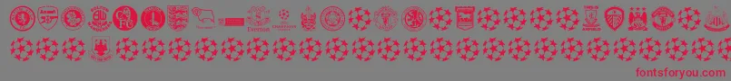 Premiership Font – Red Fonts on Gray Background