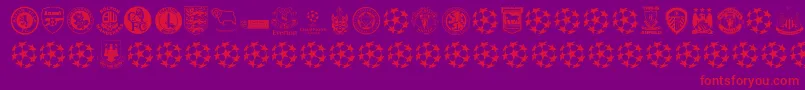 Fonte Premiership – fontes vermelhas em um fundo violeta