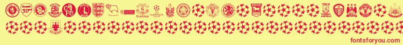Premiership-fontti – punaiset fontit keltaisella taustalla